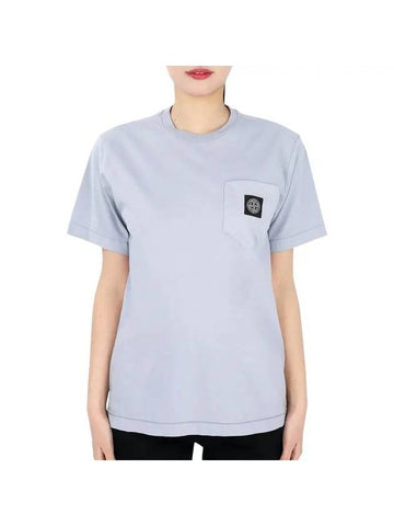 Kids Logo Patch Pocket Short Sleeve T-Shirt Purple - STONE ISLAND - BALAAN 1