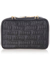 Embossed Logo Leather Top Handle Shoulder Bag Black - MIU MIU - BALAAN 4