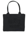 Embroidered Logo Canvas Tote Bag Black - GANNI - BALAAN 2