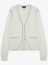 Women's Washable Silk V-Neck Cardigan White - THEORY - BALAAN 2