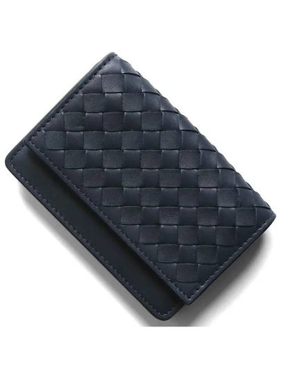 Intrecciato Flap Business Card Wallet Navy - BOTTEGA VENETA - BALAAN 2