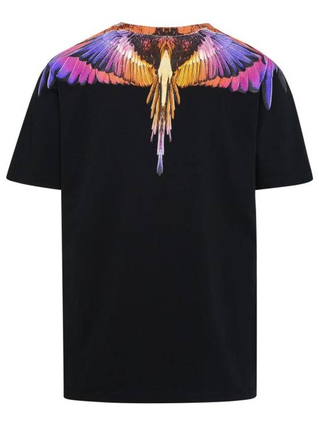 Icon Wings Regular Cotton Short Sleeve T-Shirt Black - MARCELO BURLON - BALAAN 4