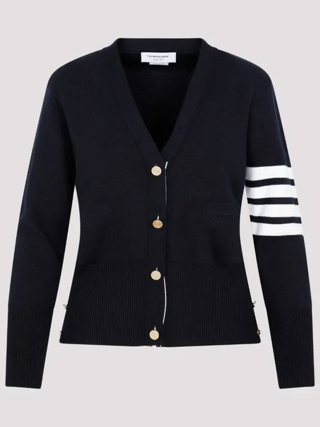 4 bar stripe Milano stitch merino wool cardigan FKC207A 0014 415 - THOM BROWNE - BALAAN 1