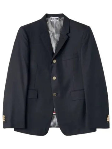 Men s Super 120 Count Wool Twill Single Breasted Classic Jacket Navy - THOM BROWNE - BALAAN 1