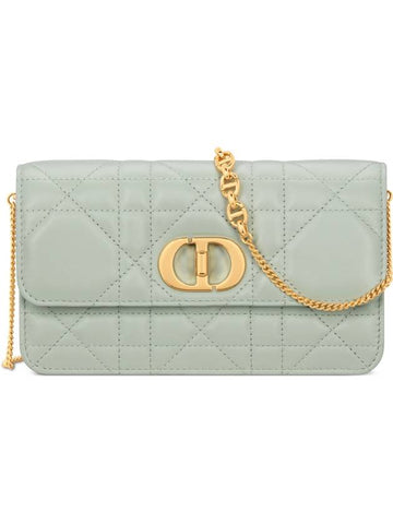 Miss Caro Chain Leather Shoulder Bag Pistachio Green - DIOR - BALAAN 1