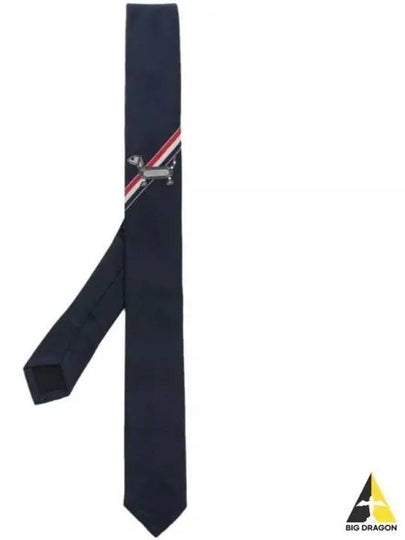 Hector Jacquard Silk Tie Navy - THOM BROWNE - BALAAN 2