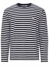 Fox Logo Stripe Long Sleeve T-Shirt Navy - MAISON KITSUNE - BALAAN 2