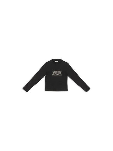 Fashion Institute Fitted Long Sleeve T-Shirt Black - BALENCIAGA - BALAAN 1