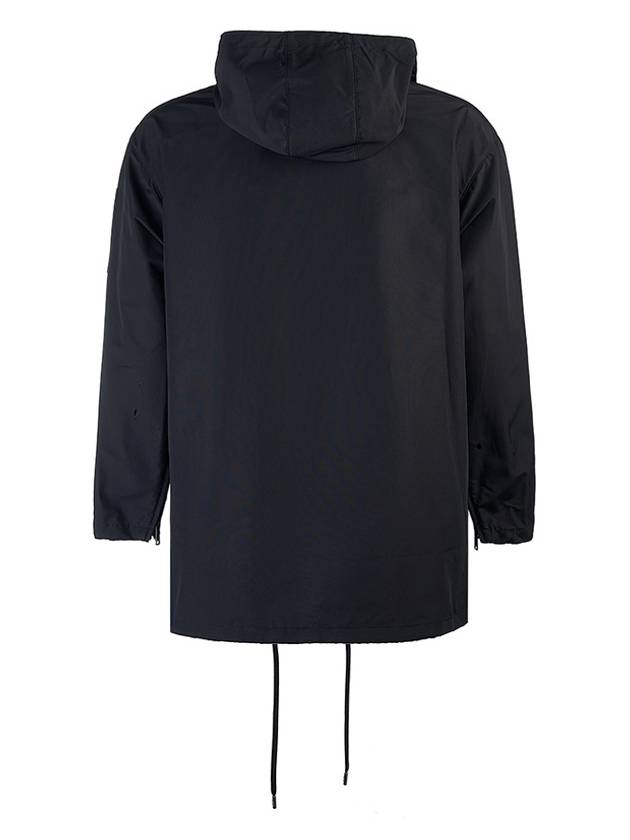 Technical Poplin Hooded Raincoat Black - PRADA - BALAAN 4