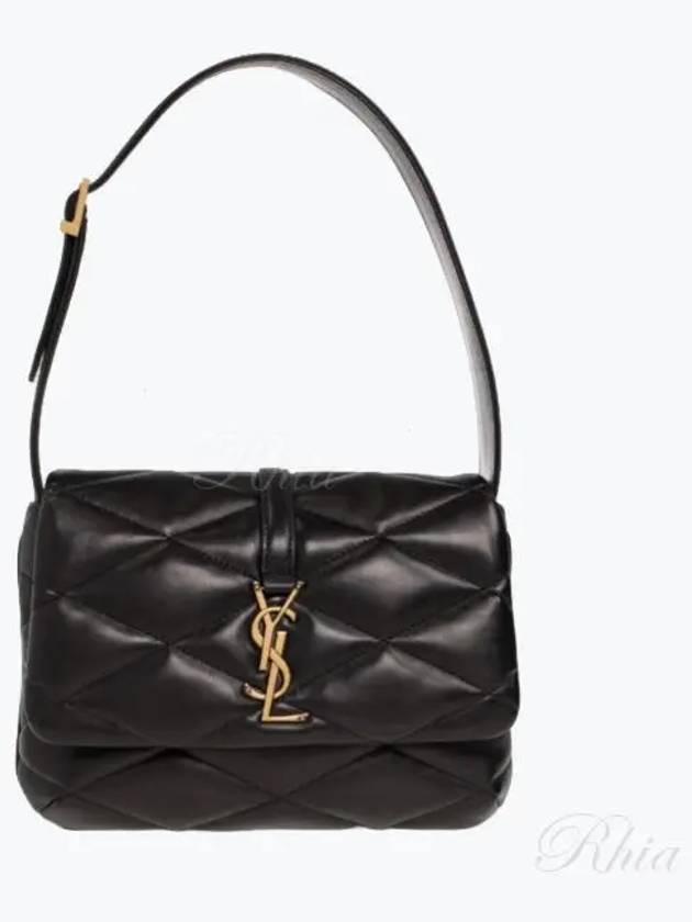 LE 57 Quilted Lambskin Hobo Shoulder Bag Black - SAINT LAURENT - BALAAN 2