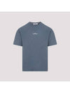 Logo Print Short Sleeve T-Shirt Dark Blue - STONE ISLAND - BALAAN 1