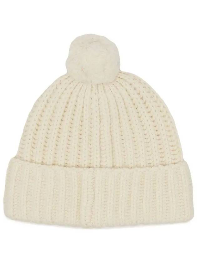 Pony Embroidered Cable Knit Wool Beanie Cream - POLO RALPH LAUREN - BALAAN 4