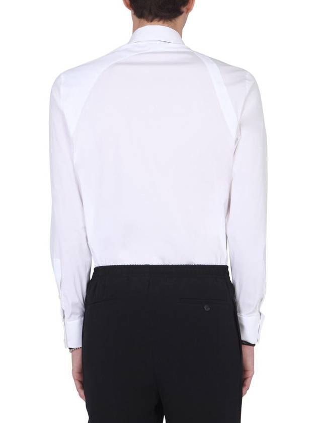 Men's Strap Detail Long Sleeve Shirt White - ALEXANDER MCQUEEN - BALAAN 4