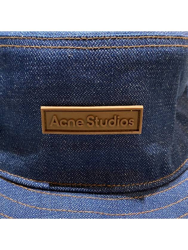 Acne Logo Patch Denim Bucket Hat Indigo Blue C40297 135 - PRADA - BALAAN 5