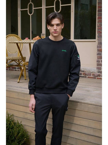 Swag Ball Woven Hybrid Sweatshirt Black - GOXO - BALAAN 1