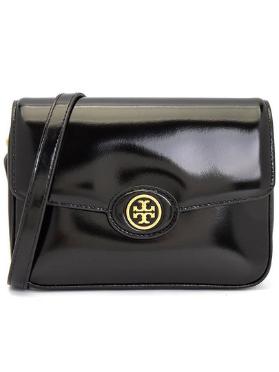 Robinson Spazzolato Convertible Logo Shoulder Bag Black - TORY BURCH - BALAAN 2