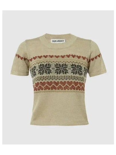 Fairisle Hemp Cropped Knit Top Beige - OUR LEGACY - BALAAN 2