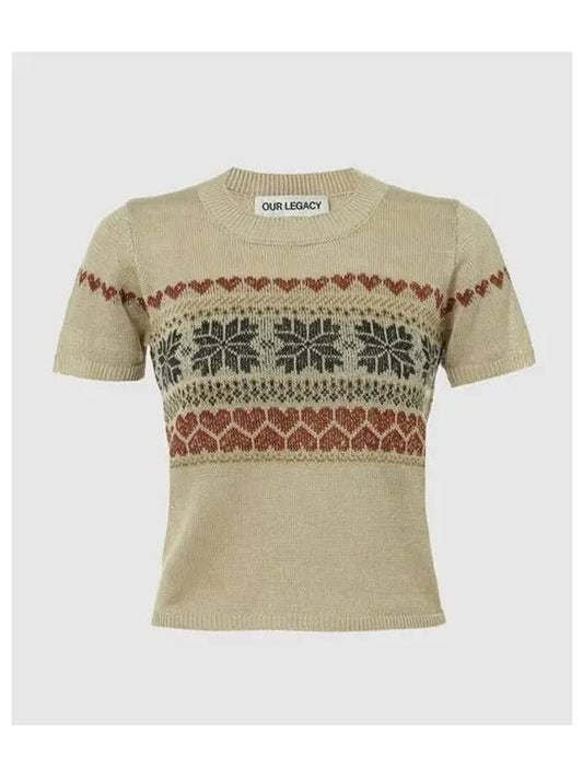 fairisle knitted cropped T shirt W2243KSF - OUR LEGACY - BALAAN 2