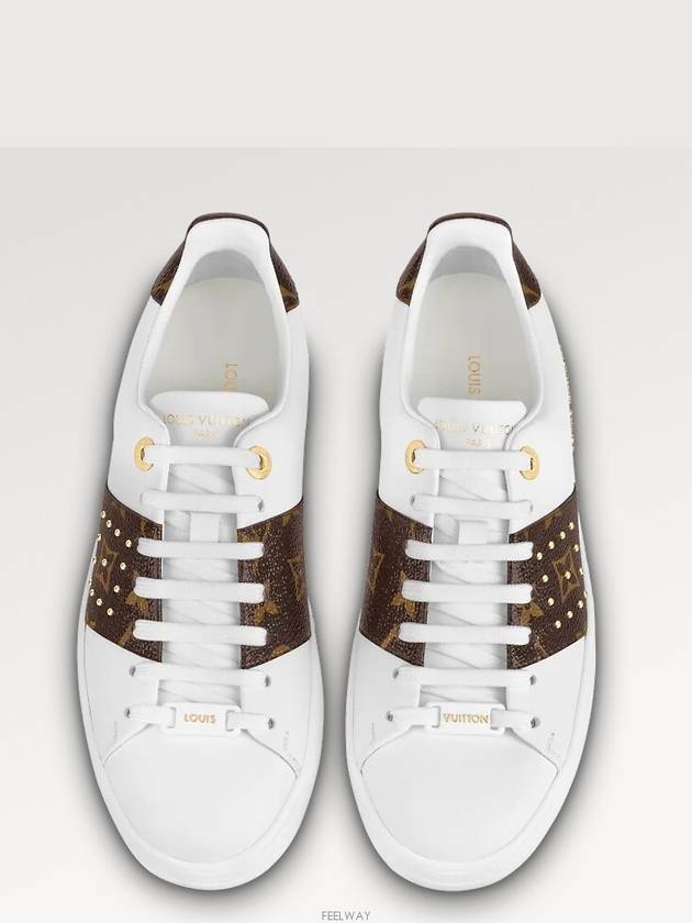 Frontrow Low Top Sneakers White Brown - LOUIS VUITTON - BALAAN 5