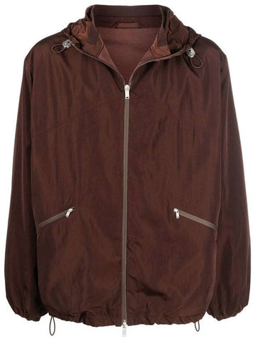 Casual Hooded String Windbreaker Brown - JIL SANDER - BALAAN 1