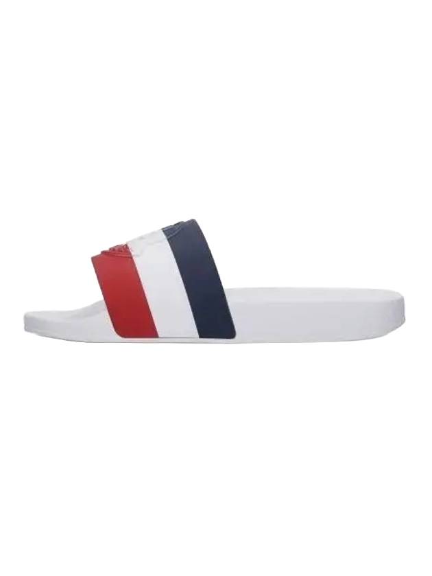 Basil Logo Striped Slippers White - MONCLER - BALAAN 1