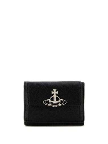 ORB Logo Small Half Wallet Black - VIVIENNE WESTWOOD - BALAAN 1