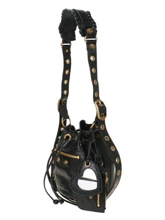 Le Cagole XS Leather Bucket Bag Black - BALENCIAGA - BALAAN 3