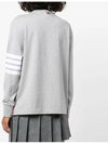 Engineered 4 Bar Medium Weight Jersey Oversized Long Sleeved T-Shirt Light Grey - THOM BROWNE - BALAAN 4