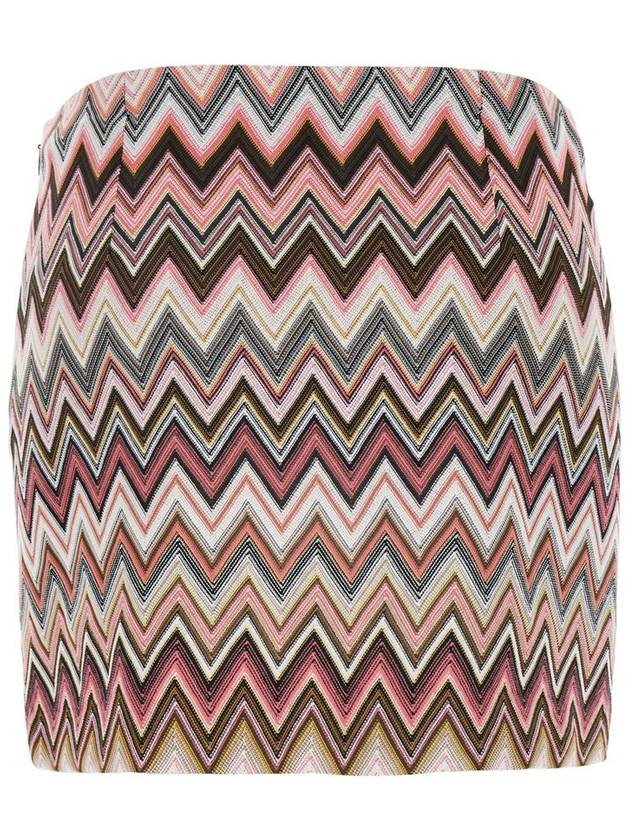 Pink Mini Skirt With Zig Zag Motif In Cotton And Viscose Blend Woman - MISSONI - BALAAN 2