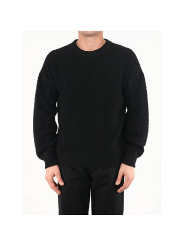 Men's Logo Reversible Round Neck Knit Top Black - TEN C - BALAAN 1