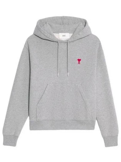 Heart Small Logo Hoodie Grey - AMI - BALAAN 2