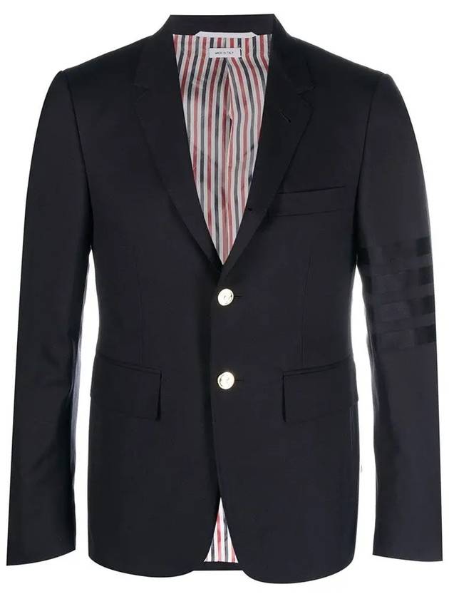 Plain Weave Suiting 4 Bar Classic Sport Jacket Dark Blue - THOM BROWNE - BALAAN 2