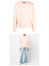 Face Logo Patch Cotton Sweatshirt Powder Pink - ACNE STUDIOS - BALAAN 5