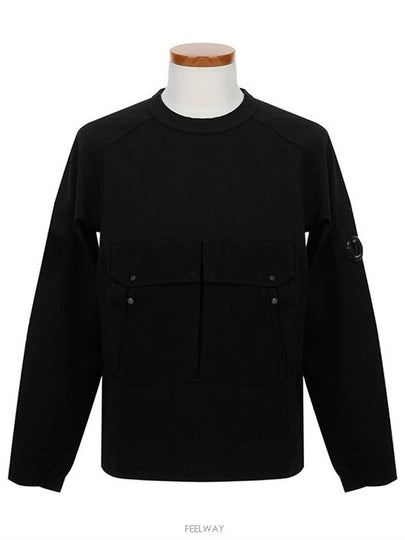 Front Pocket Heavy Jersey Sweatshirt Black - CP COMPANY - BALAAN 2