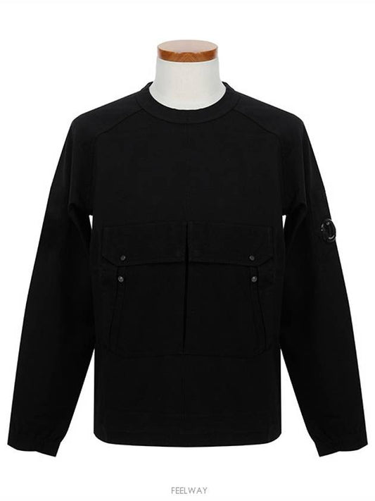 Front Pocket Heavy Jersey Sweatshirt Black - CP COMPANY - BALAAN 2