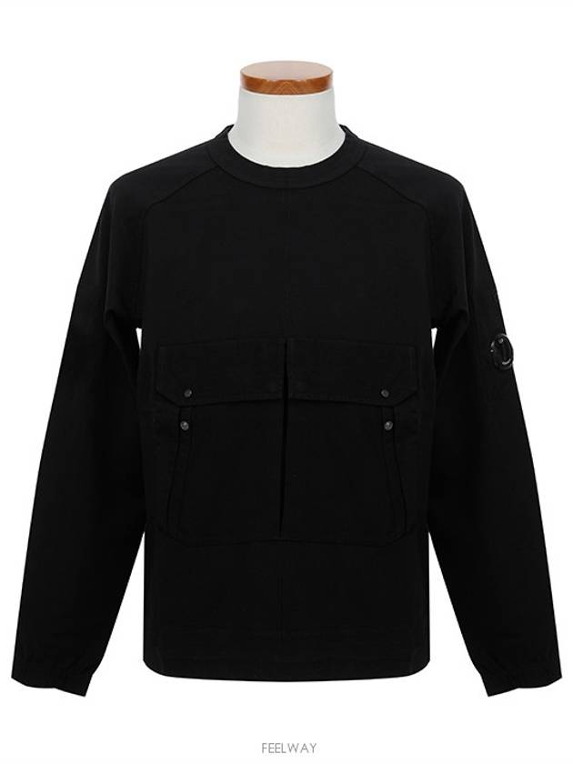 Front Pocket Heavy Jersey Sweatshirt Black - CP COMPANY - BALAAN 3