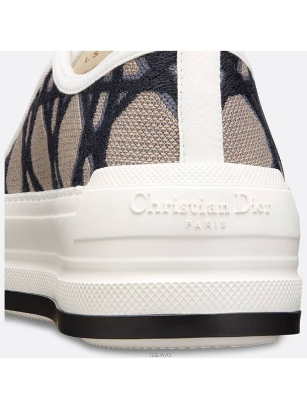 Walk'N'Dior Platform Macrocannage Motif Embroidery Cotton Low-Top Sneakers Deep Blue - DIOR - BALAAN 6