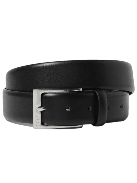 Men's Silver Tone Pin Buckle Leather Belt Black - HUGO BOSS - BALAAN 1