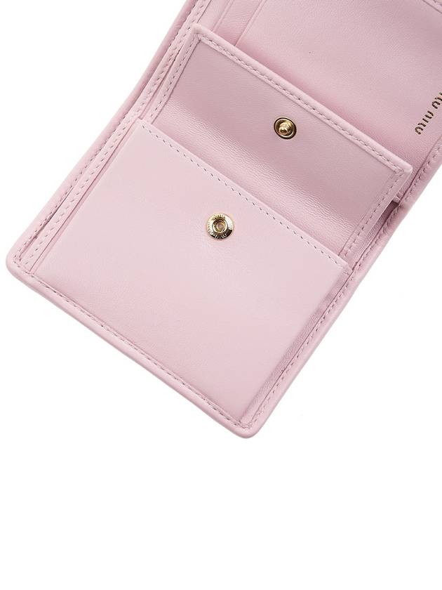 Matelasse Logo Nappa Leather Half Wallet Alabaster Pink - MIU MIU - BALAAN 8