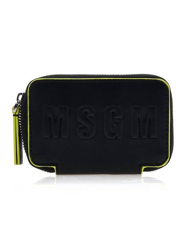 Logo Zip Around Half Wallet Black - MSGM - BALAAN 1