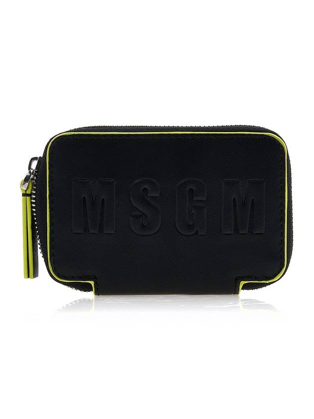 Logo Zip Around Half Wallet Black - MSGM - BALAAN 2