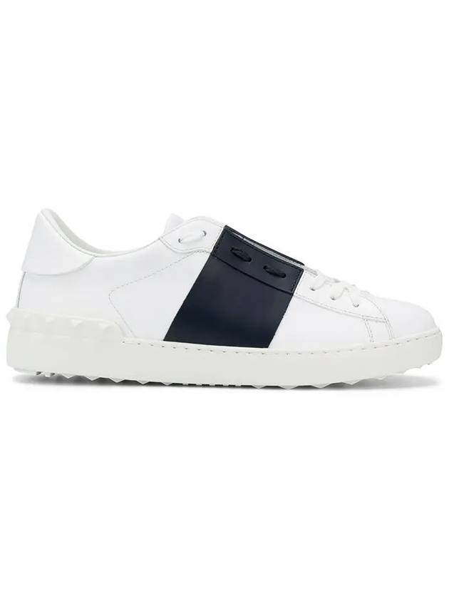 Calfskin Open Low Top Sneakers White Marine - VALENTINO - BALAAN 2