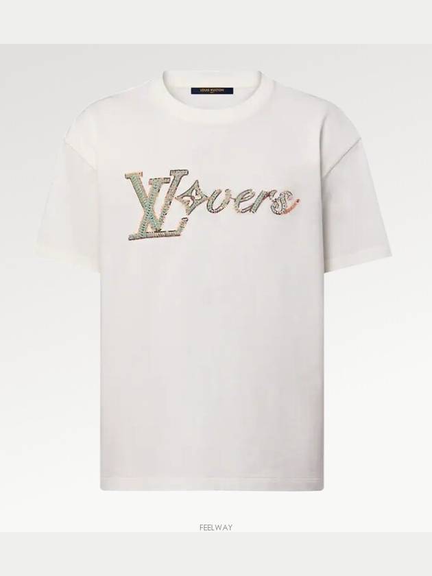 1AFR97 Embroidered Short Sleeved T Shirt - LOUIS VUITTON - BALAAN 4