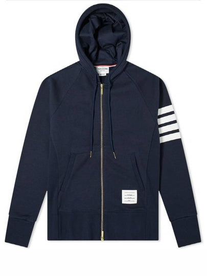 Engineered 4 Bar Diagonal Zip Up Hoodie Navy - THOM BROWNE - BALAAN 2