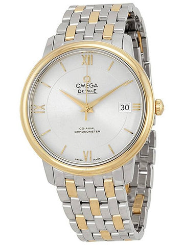 Omega DeVille Prestige Stainless Steel and 18kt Yellow Gold Silver Dial Unisex Watch 42420372002001 - OMEGA - BALAAN 1