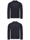 Regular Fit Crew Neck Wool Knit Top Navy - STONE ISLAND - BALAAN 6