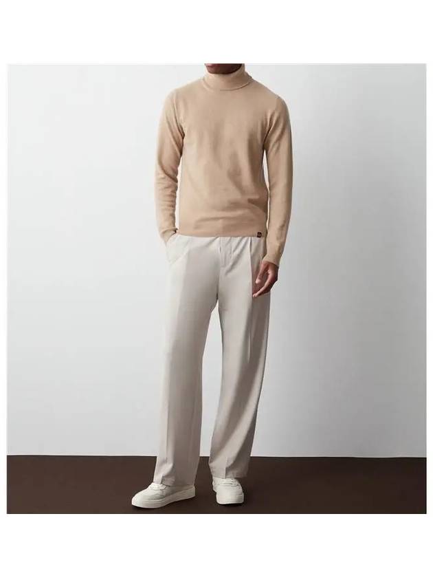 Le Logo Patch Cashmere Blend Turtleneck Knit Beige - COLMAR - BALAAN 3