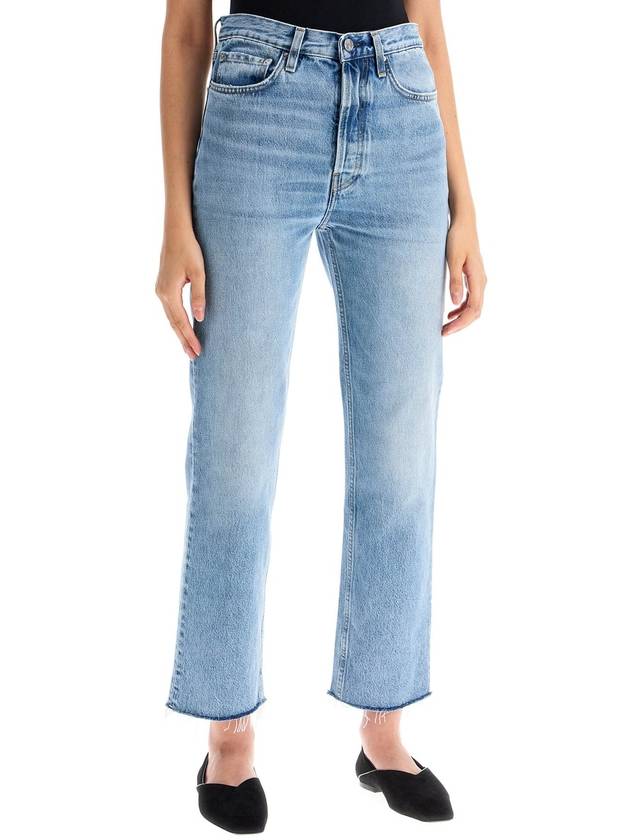 Classic Low Cut Crop Straight Jeans Light Blue - TOTEME - BALAAN 3