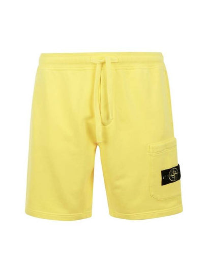 Wappen Patch Pocket Drawstring Shorts Yellow - STONE ISLAND - BALAAN 2