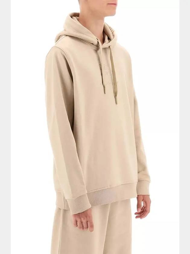 Embroidered EKD Cotton Hoodie Beige - BURBERRY - BALAAN 3